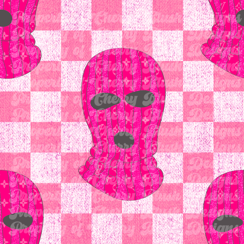 Edgy Valentine Mask Plaid Seamless Pattern