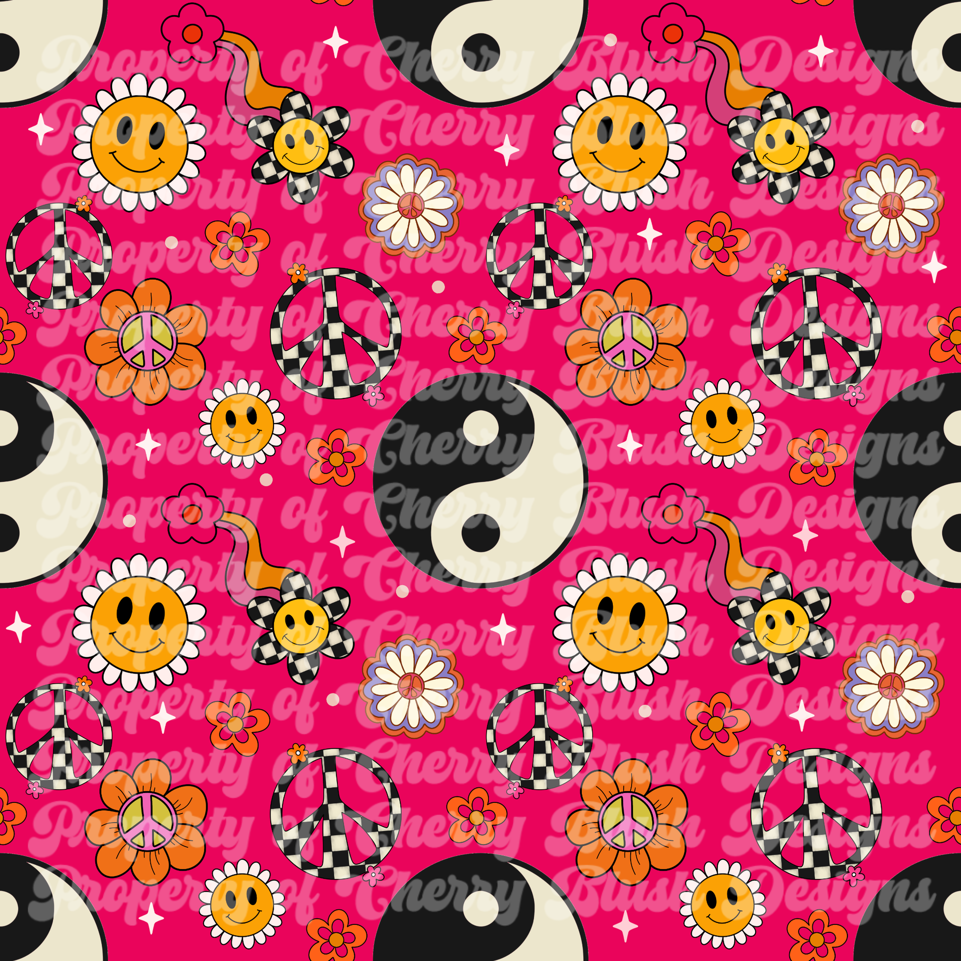 Groovy Glow – Seamless Pattern