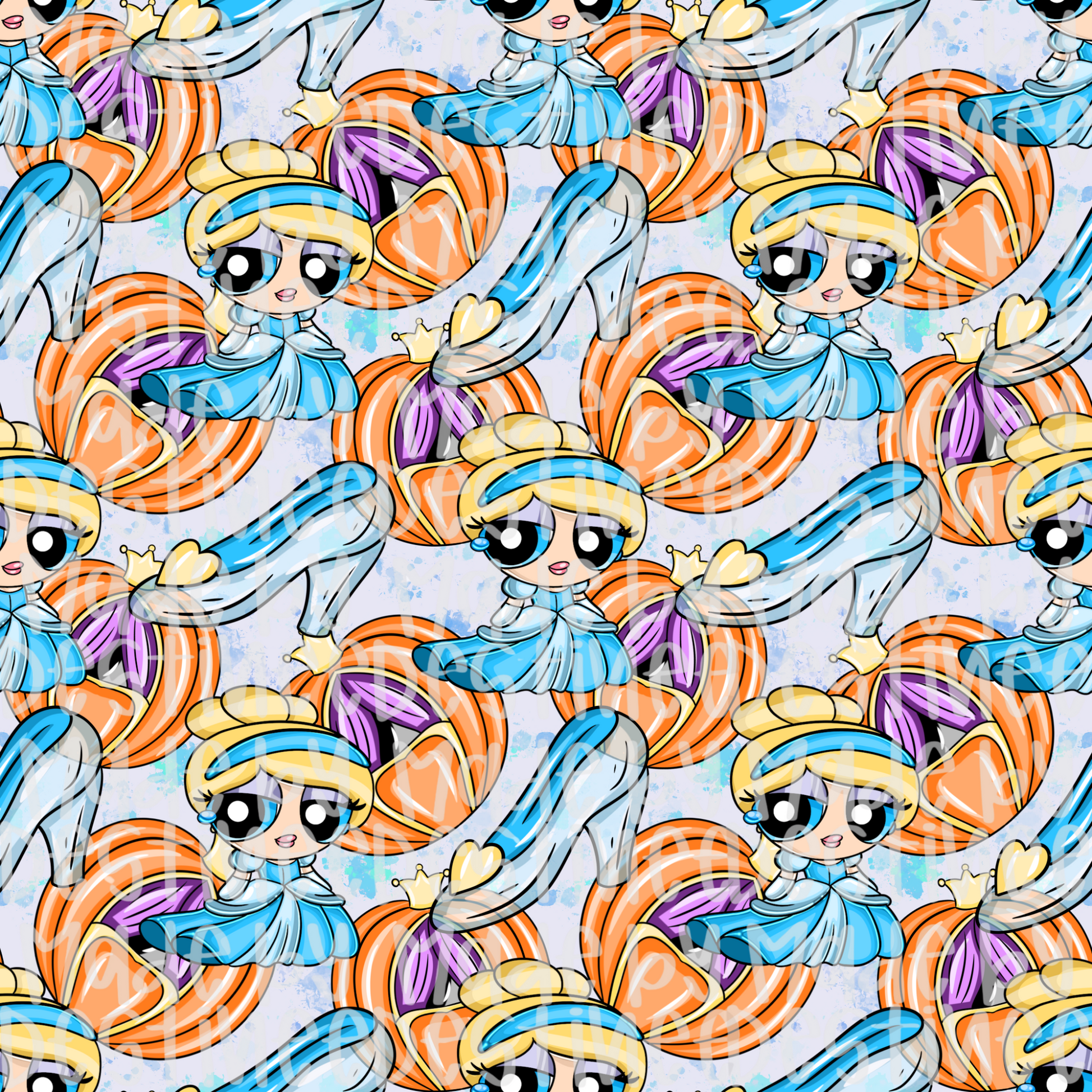 Cinderella Seamless Pattern | Princess Digital Design for Sublimation & Crafts