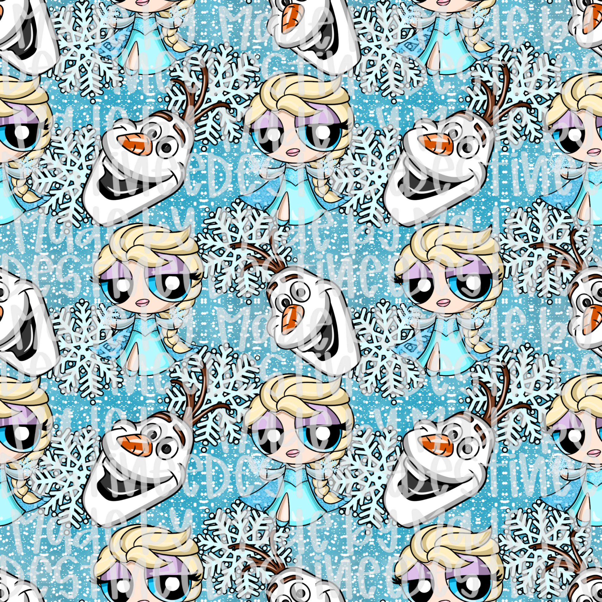 Elsa & Olaf Seamless Pattern | Frozen-Inspired Winter Digital Design for Crafts