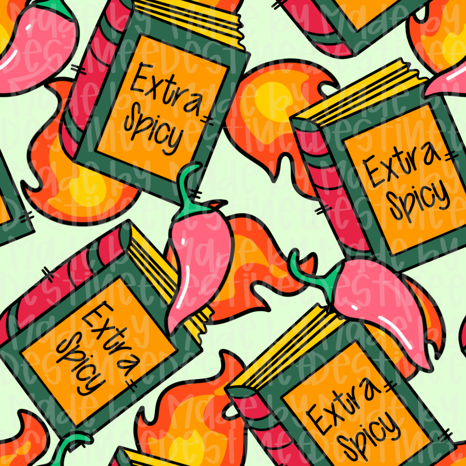 Extra Spicy Books Seamless Pattern | Spicy Romance Digital Design for Crafts