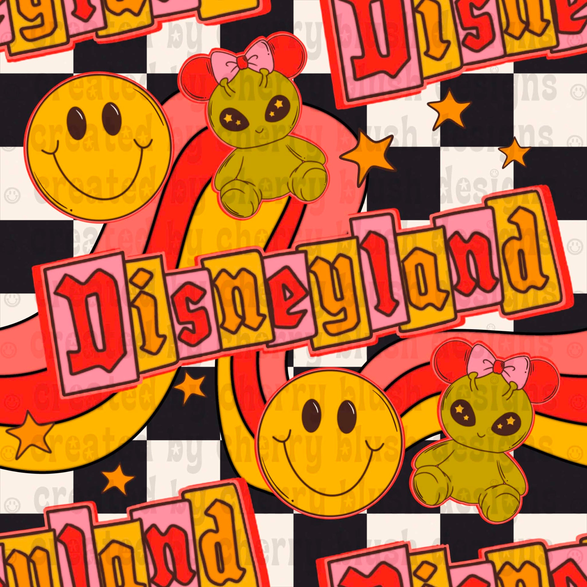 Alien Land Pink Seamless Pattern