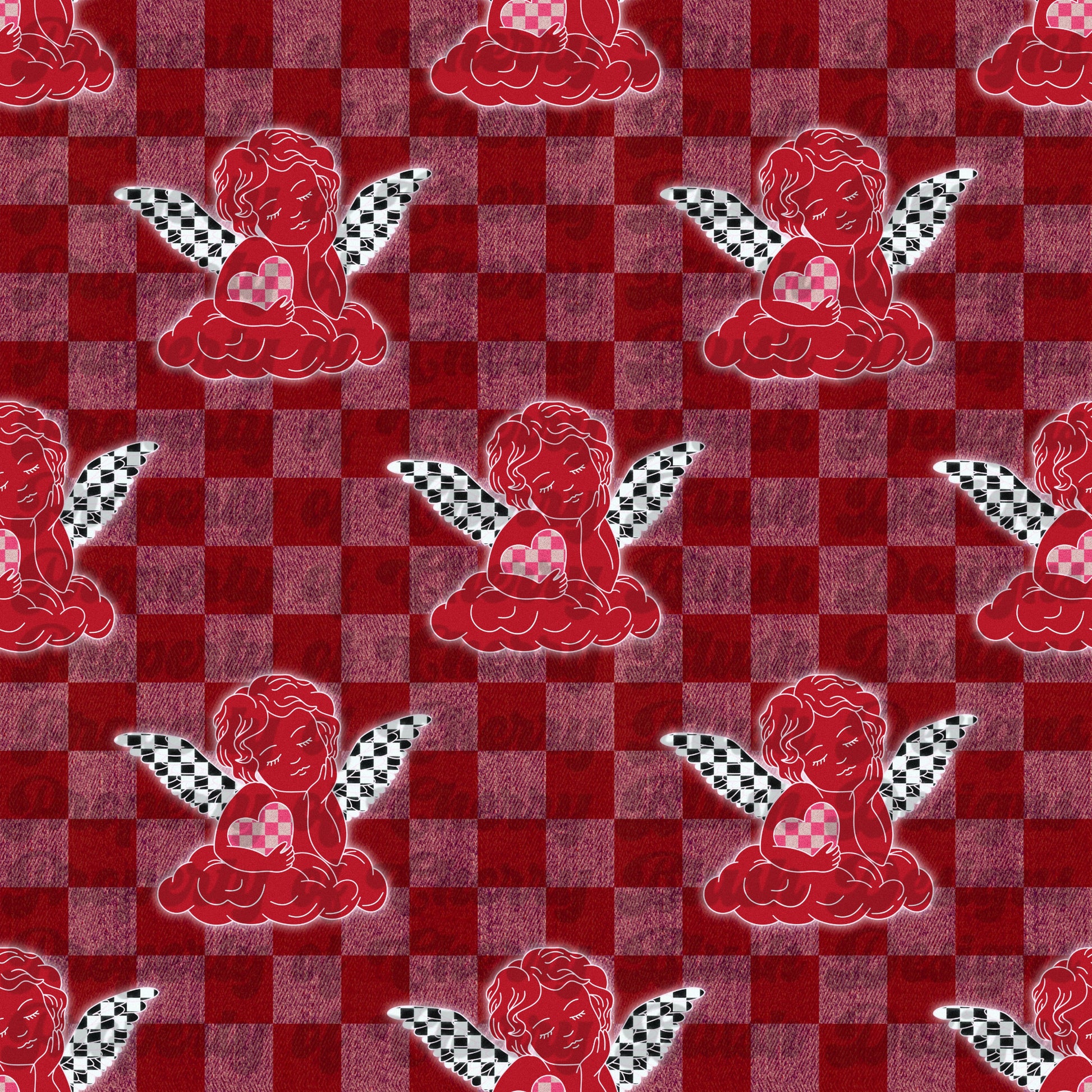 Valentine Angel Seamless Pattern