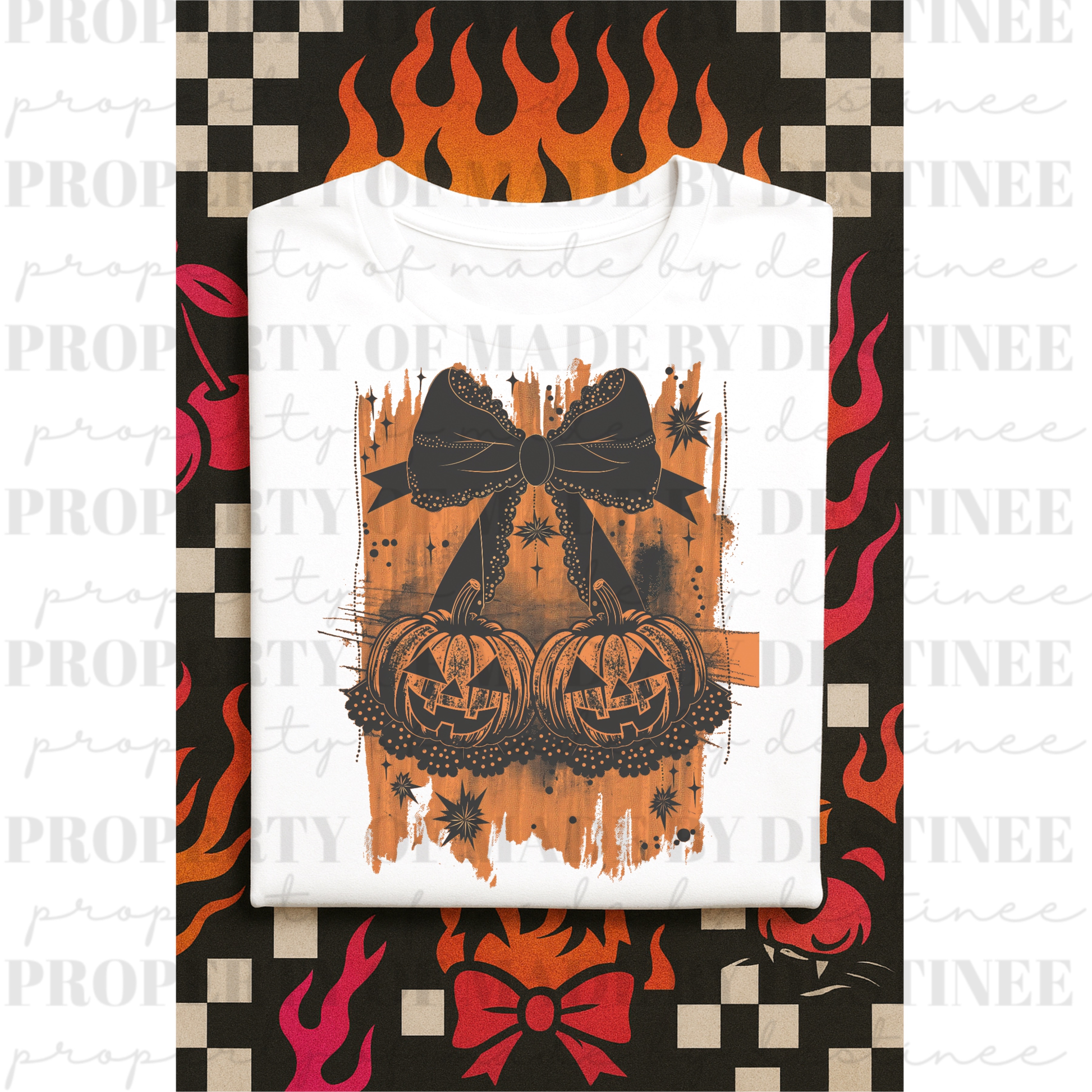 FREEBIE Pumpkin Bow PNG | Gothic Jack O’Lantern Halloween Design