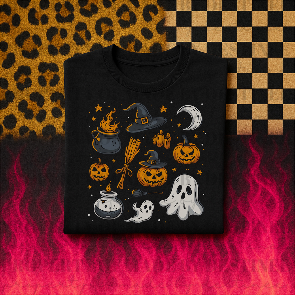 FREEBIE Spooky Halloween Clipart PNG | Pumpkins, Ghosts, Witches & More